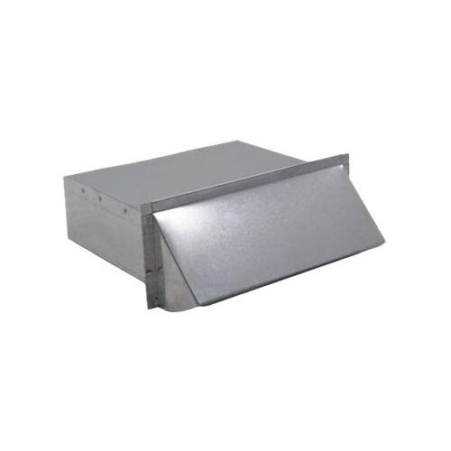 Left. Zephyr - Duct 3-1/4 In. x 10 In. Exhaust Cap with Damper & Bird Screen for Range Hood - Silver.
