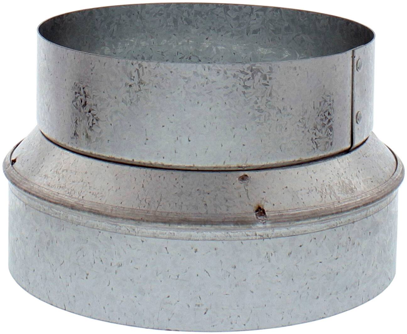 Front. Zephyr - Duct 10 In. to 8 In. Round Reducer for Range Hood - Silver.