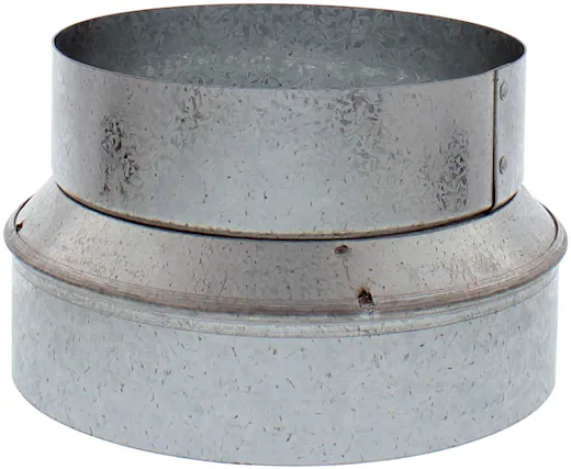 Front. Zephyr - Duct 8 In. to 6 In. Round Reducer for Range Hood - Silver.