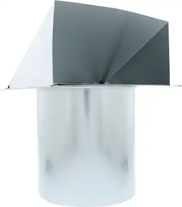 Front. Zephyr - Duct 10 In. Round Exhaust Cap with Damper & Bird Screen for Range Hood - Silver.