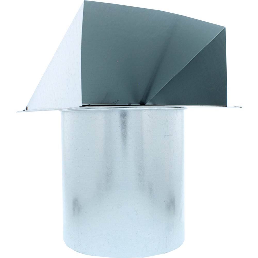 Angle. Zephyr - Duct 10 In. Round Inlet Cap with Bird Screen for Range Hood - Silver.
