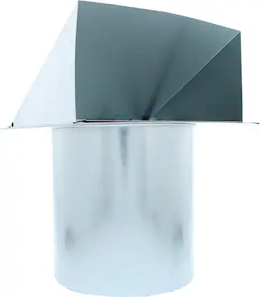 Front. Zephyr - Duct 10 In. Round Inlet Cap with Bird Screen for Range Hood - Silver.