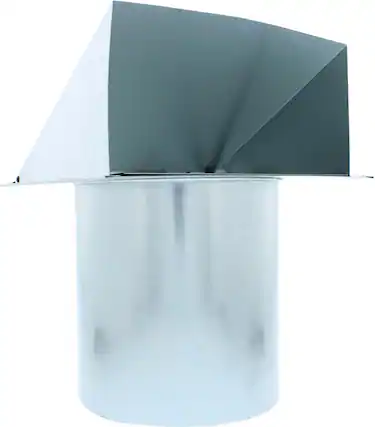 Front. Zephyr - Duct 7 In. Round Inlet Cap with Bird Screen for Range Hood - Silver.