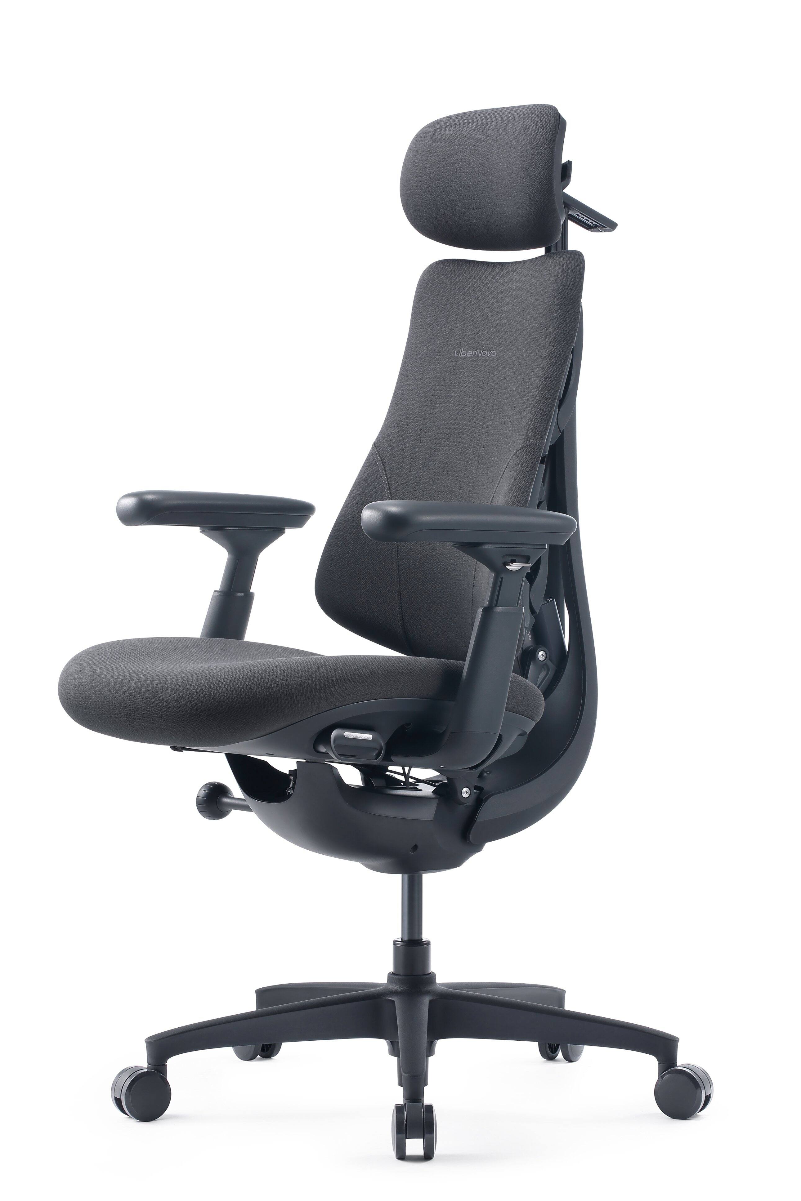 Front. LiberNovo - Omni Gen Dynamic Ergonomic Chair-Extended Seat 48cm - Graphite.