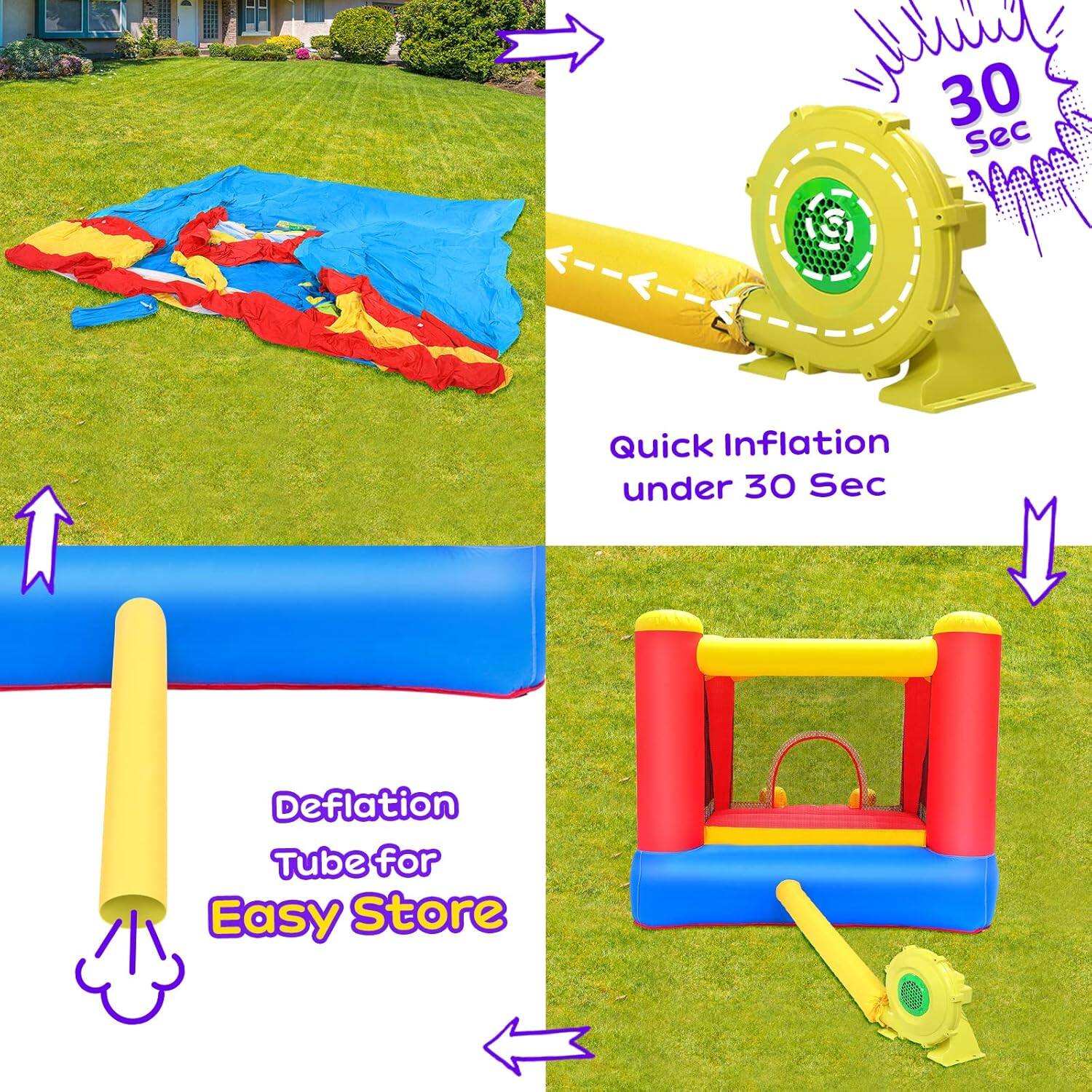 30 Sec Quick Inflation under 30 Sec Deflation Tube for Easy Store