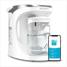 AquaTru - Carafe Smart Countertop Water Purifier App-Connected 4-Stage Reverse Osmosis System with Glass Carafe - White