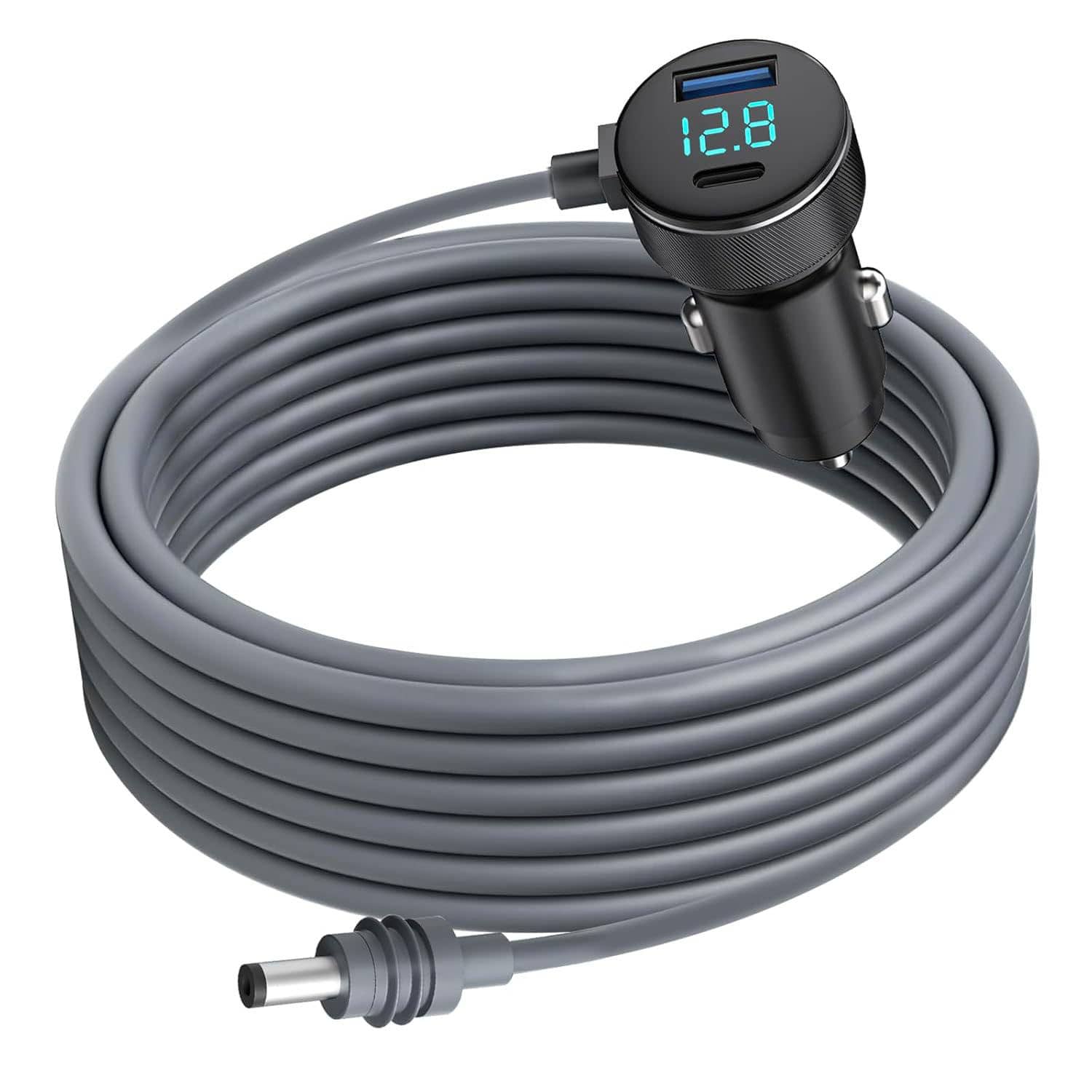 Skanty Furniture - 3 in 1 Cable for Starlink Mini,5 meters DC to Cigarette Lighter plug, USB A&C female connector with Digital Display