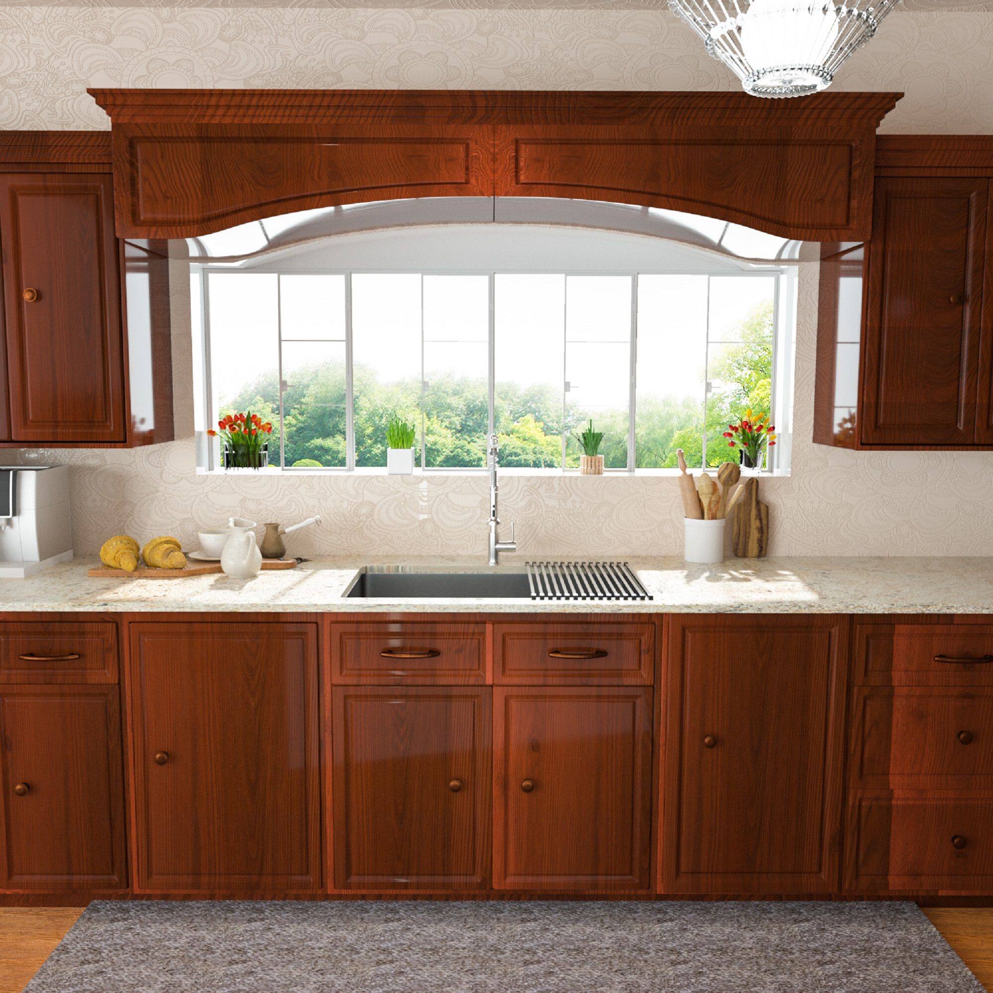 Alt View 1. Lordear - 32" x 19" x 10" Undermount Gunmetal Black Kitchen Sink Single Bowl 16 Gauge Stainless Steel Sink - Gunmetal Black.