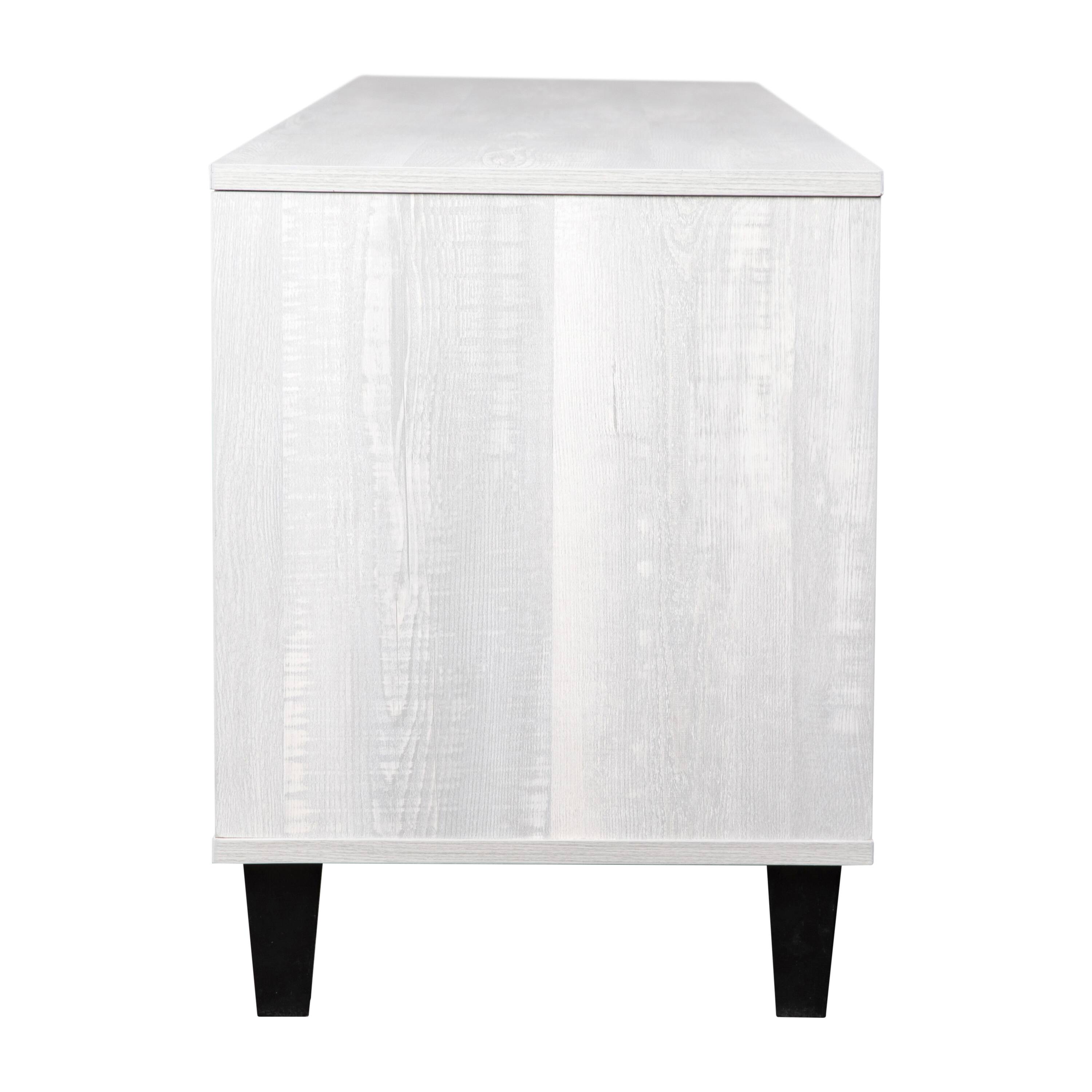 Alt View 8. Emma + Oliver - Azi Mid-Century Modern TV Stand with Doors and Adjustable Shelves - Gray.