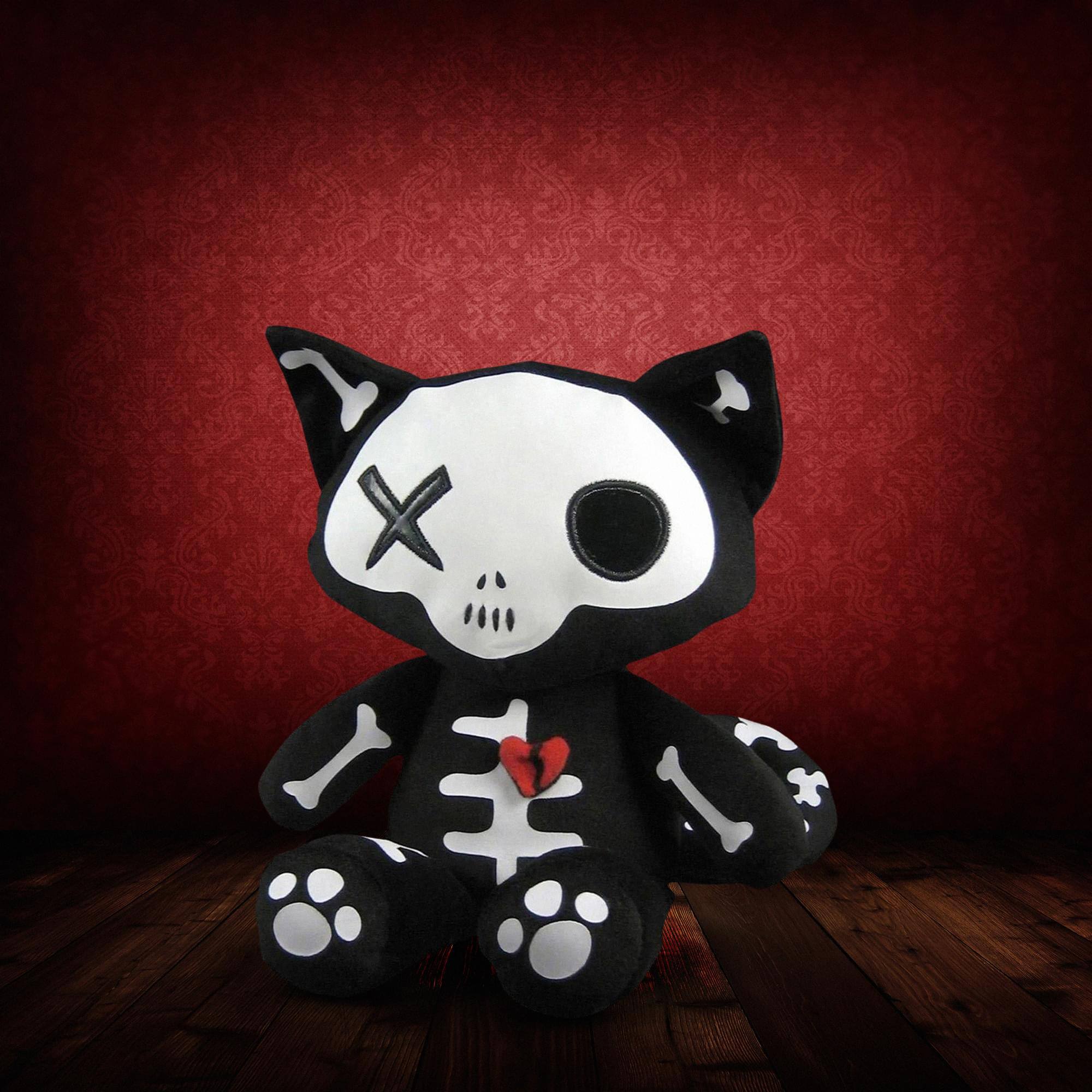 Alt View 10. Toynami - Emily the Strange 8 Inch Skele-Posse Plush | Miles - Black/White.