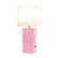 Angle. Lalia Home - Lexington Leather Base Modern Table Lamp with USB - Pink.