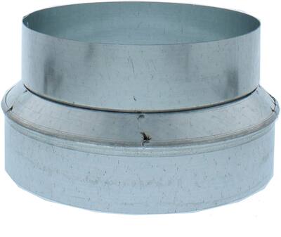 Zephyr Duct to Round Reducer for Range Hood Silver