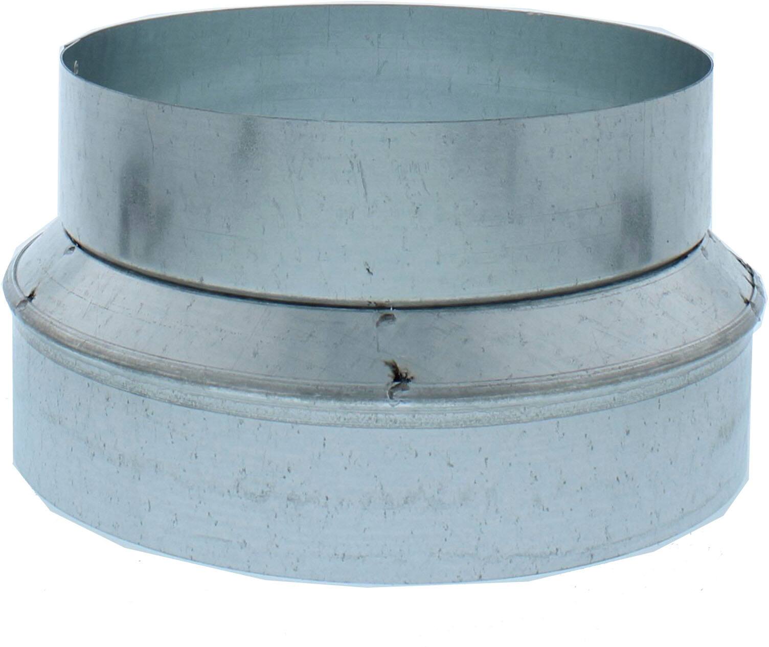 Front. Zephyr - Duct 8 In. to 7 In. Round Reducer for Range Hood - Silver.