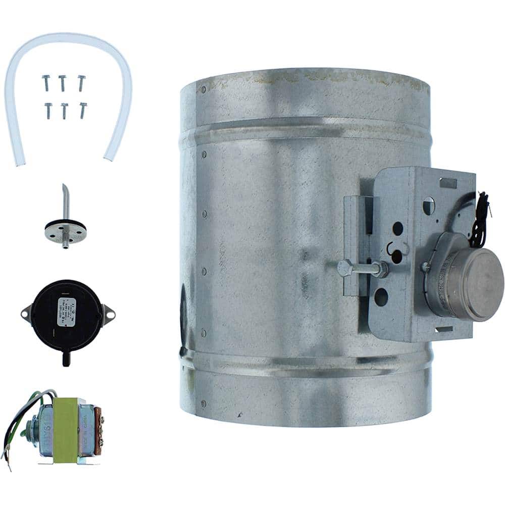 Zephyr - Duct 10 In. Universal Make-Up Air Damper Kit for Range Hood - Silver - Front_Zoom