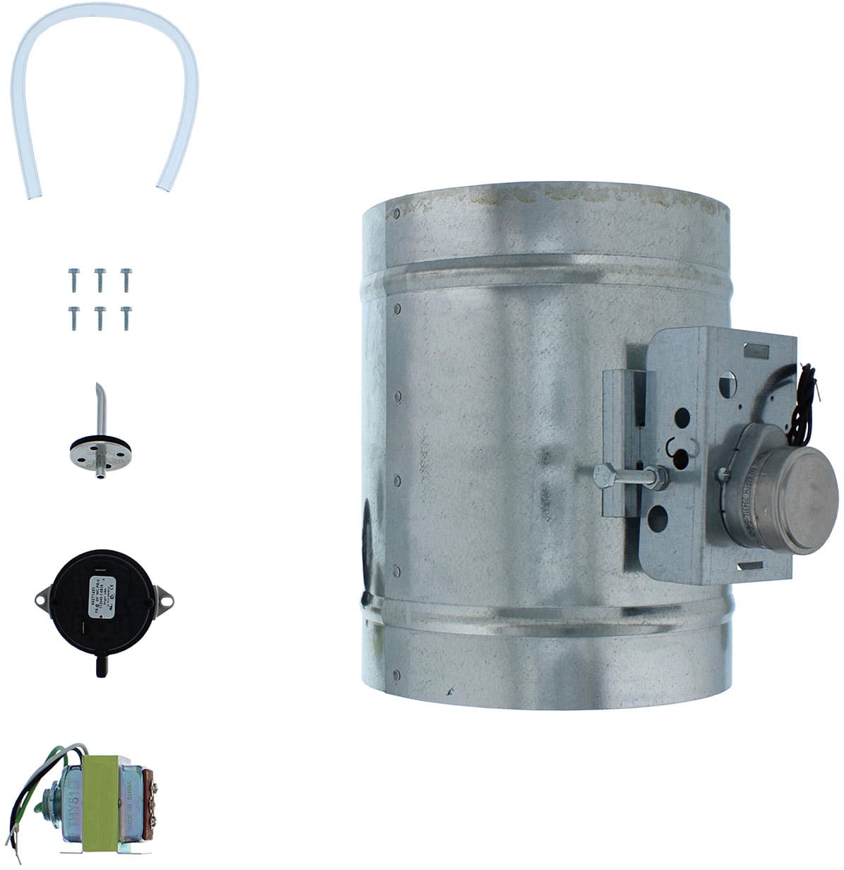 Zephyr - Duct 6 In. Universal Make-Up Air Damper Kit for Range Hood - Silver - Front_Zoom