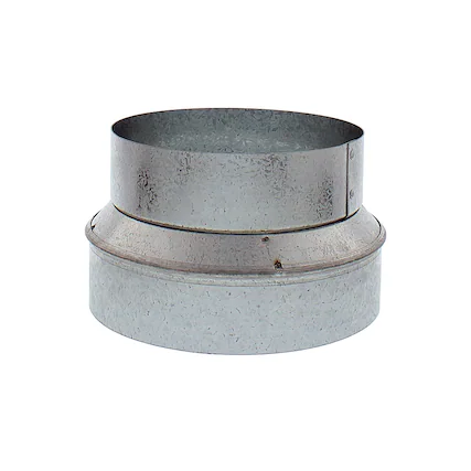Front. Zephyr - Duct 7 In. to 6 In. Round Reducer for Range Hood - Silver.