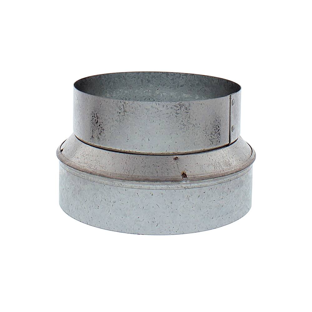 Front. Zephyr - Duct 7 In. to 6 In. Round Reducer for Range Hood - Silver.