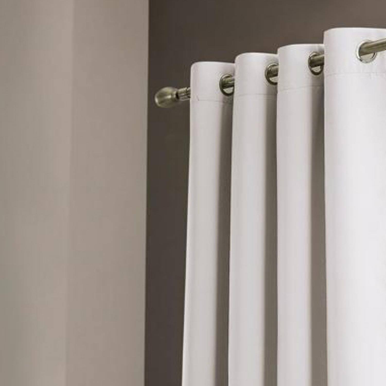 Angle. RT Designers Collection - Olivia Gray Anchorage Blackout Grommet Single Curtain Panel - 54" x 90" White - White.