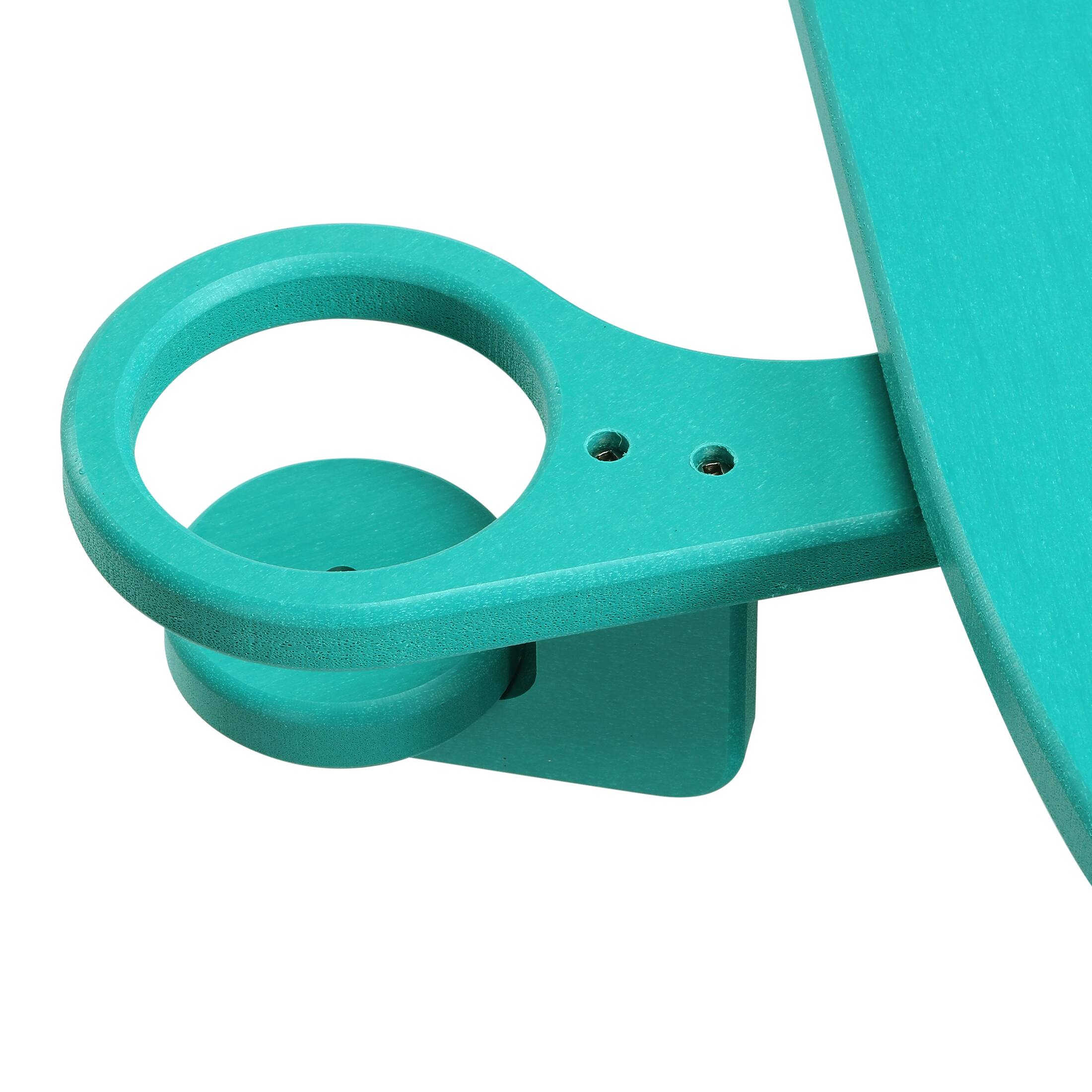 Alt View 4. WestinTrends - WestinTrends Aruba Outdoor HDPE Patio Chaise Lounge With Wheels & Cup Holder - Turquoise.