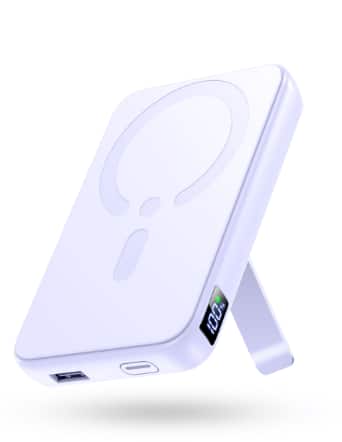 Trigiz - Magnetic Power Bank, 12,000mAh Portable Charger with 20W USB-C Fast Charging for iPhone 13-17 Series - Lightpurple