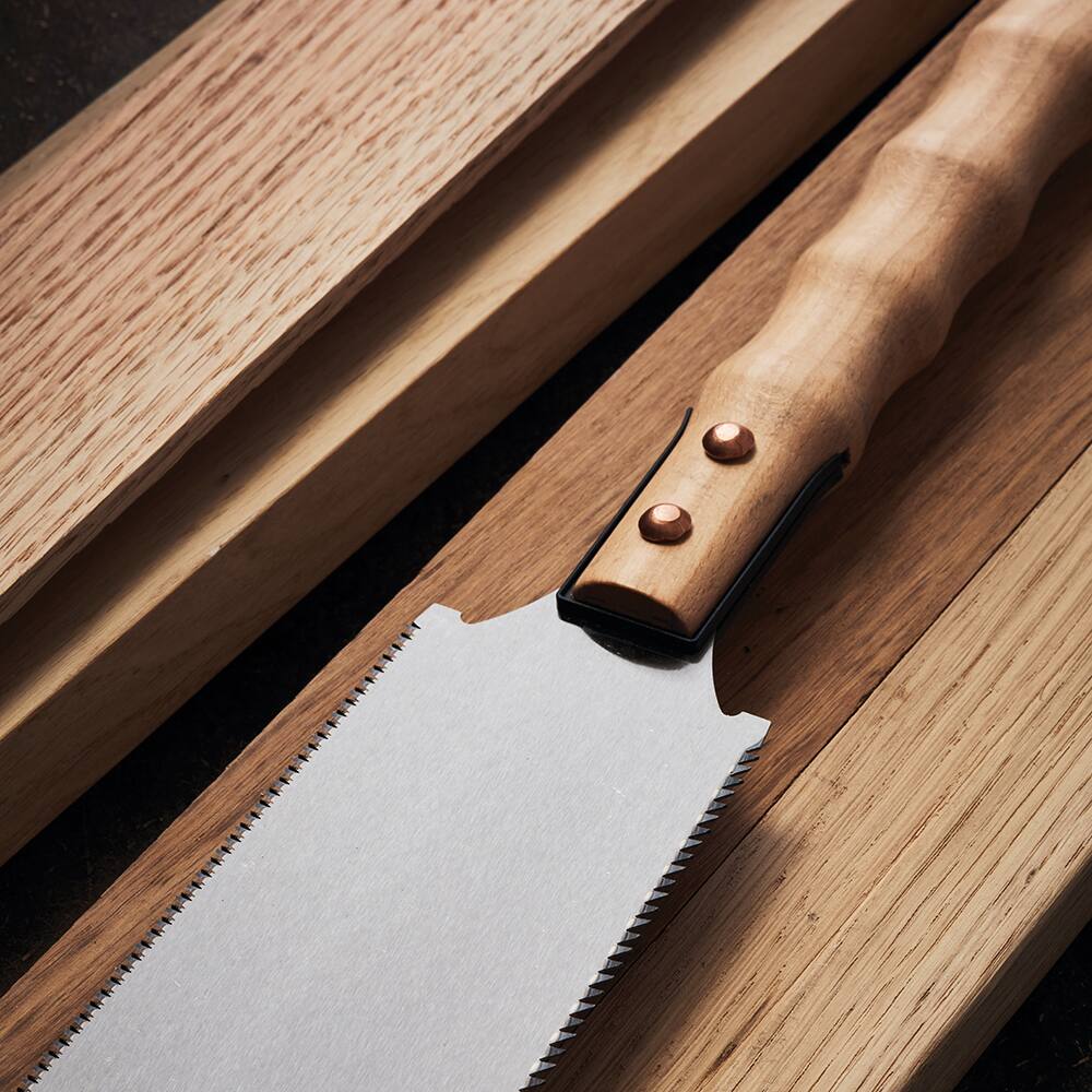 Alt View 3. Kings County Tools - Japanese Ryoba Pull Saws Set (2-Pack) with Double-Edge Blades, Beech Wood Handles for Precision Woodworking.