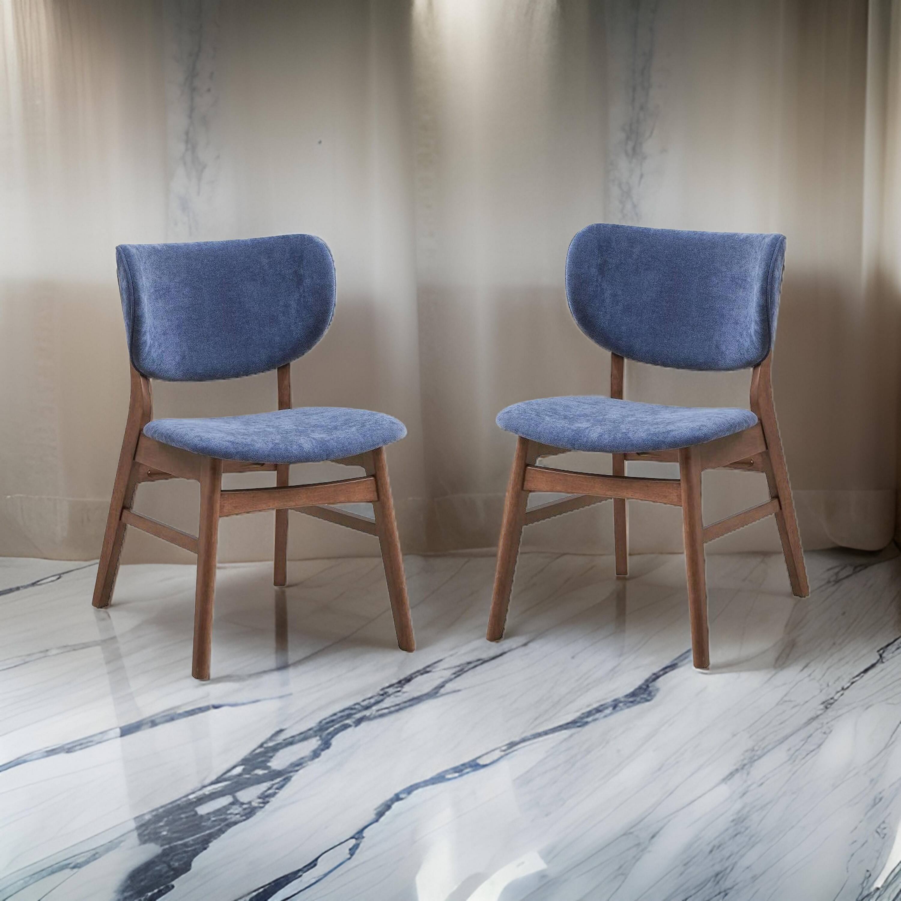 Alt View 5. Manhattan Lane - Evis 23 Inch Side Dining Chair Set of 2 - Blue, Brown.