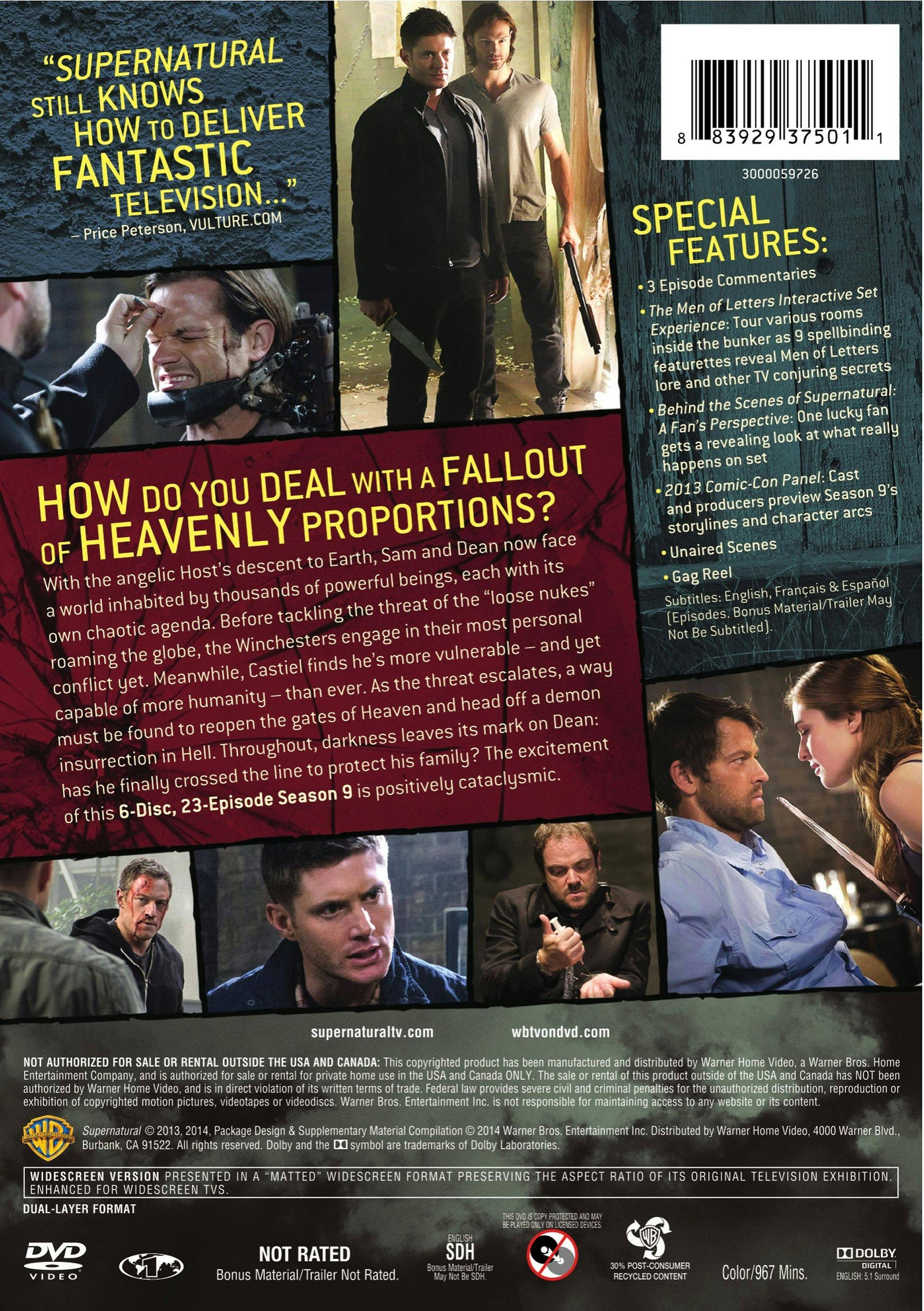 Back. Supernatural: The Complete Ninth Season [DVD].