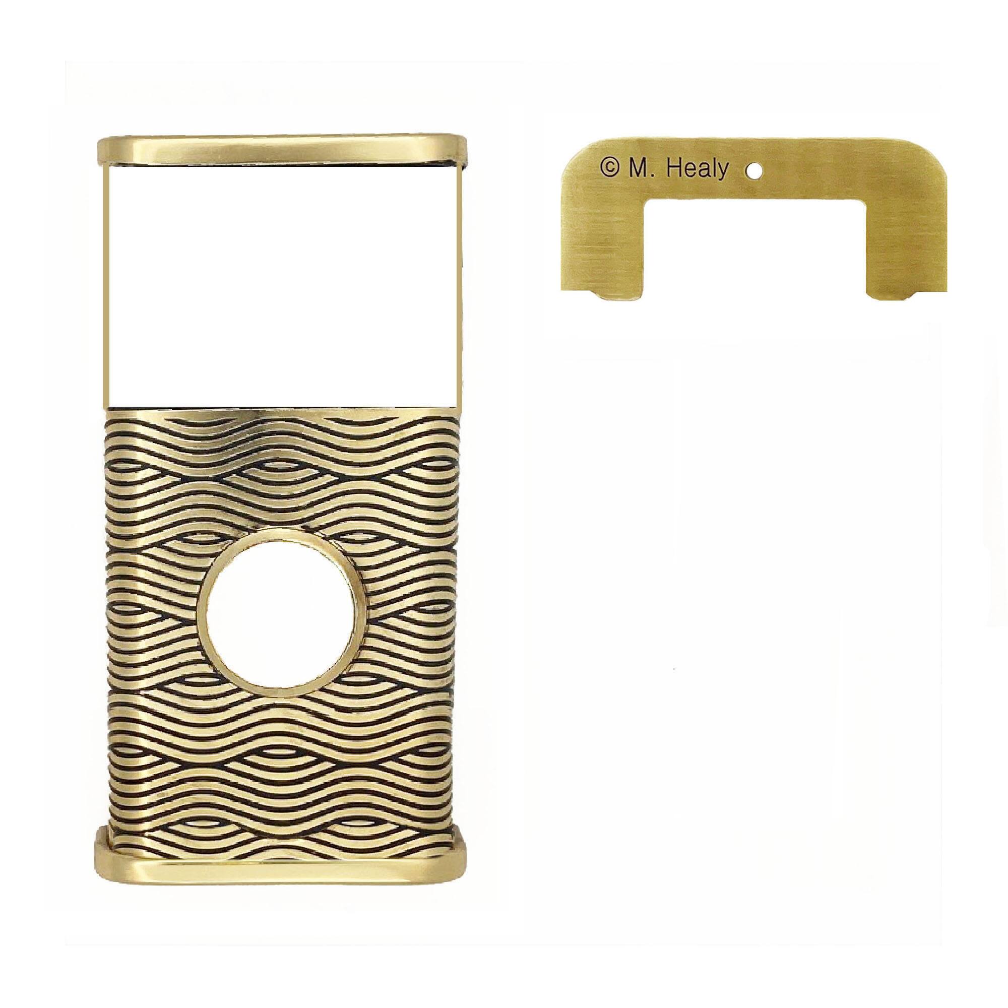 Back. Michael Healy - Waves Video Doorbell Cover (Ring Battery Doorbell 2024 Release) - Brass.