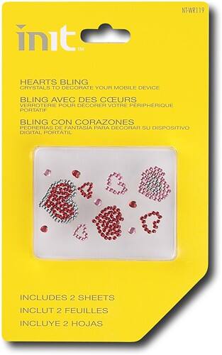 Front Standard. Init™ - Bling Self-Adhesive Stones (Hearts).