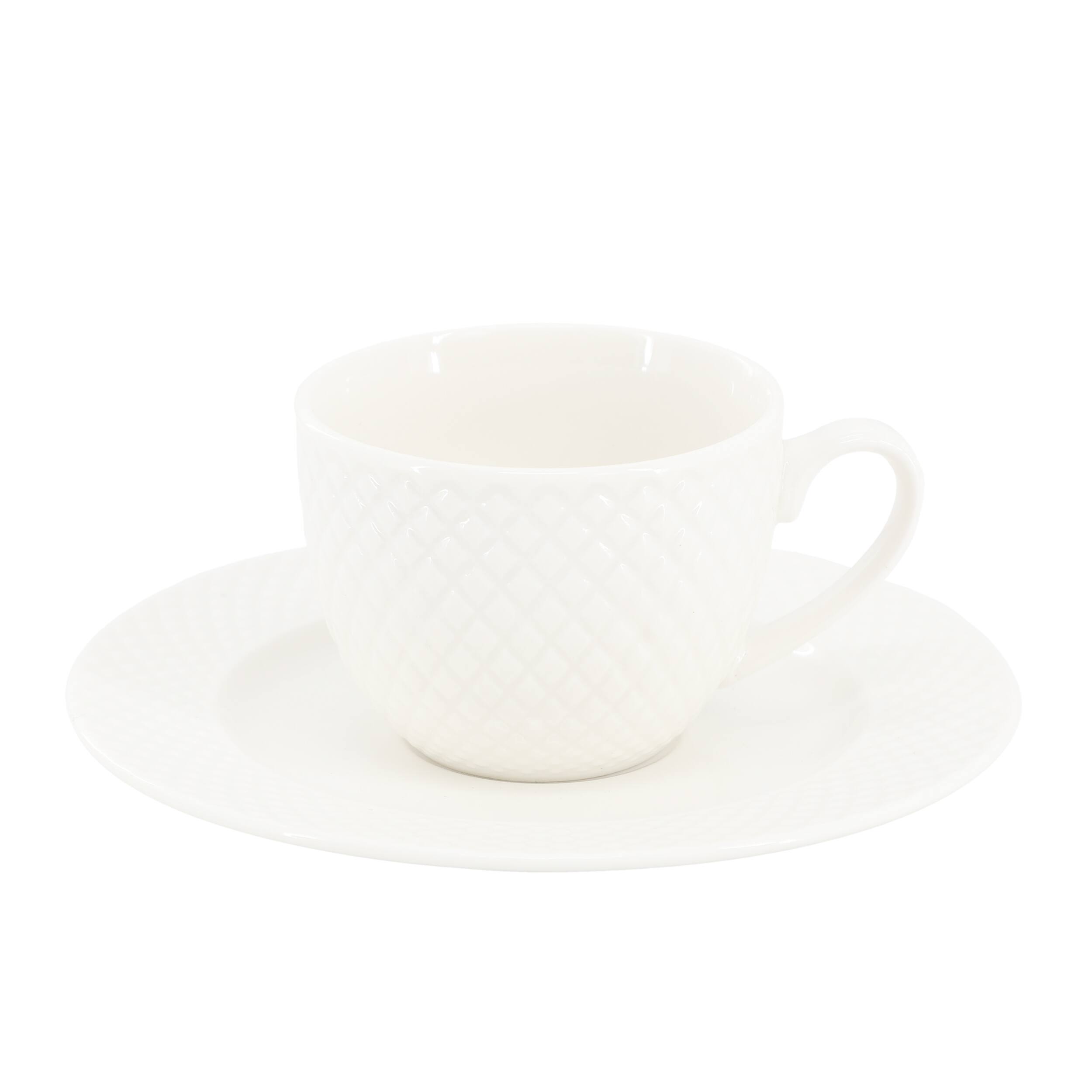 Alt View 1. Elama - Elama Sol 12 Piece 3 Ounce Porcelain Espresso Cup with Saucer Set in White - White.