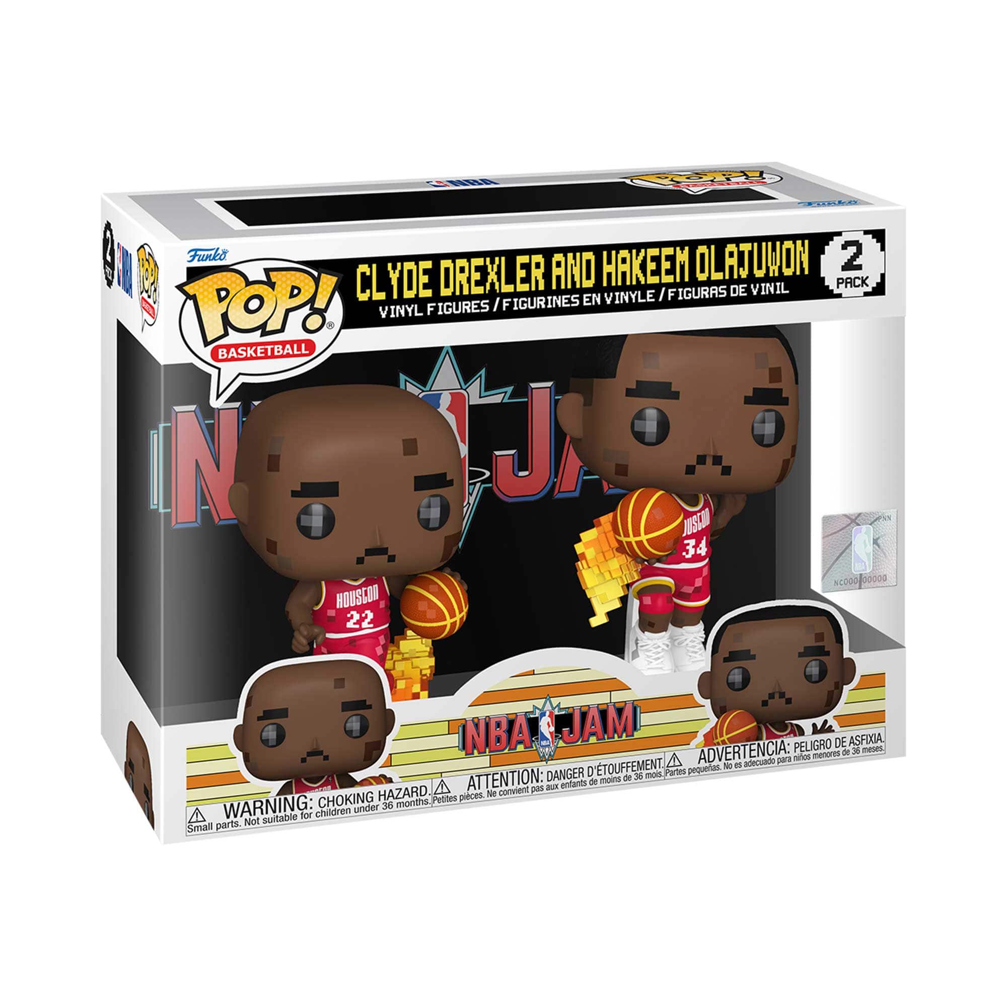 Clyde Drexler and Hakeem Olajuwon Houston Rockets NBA Jam Funko