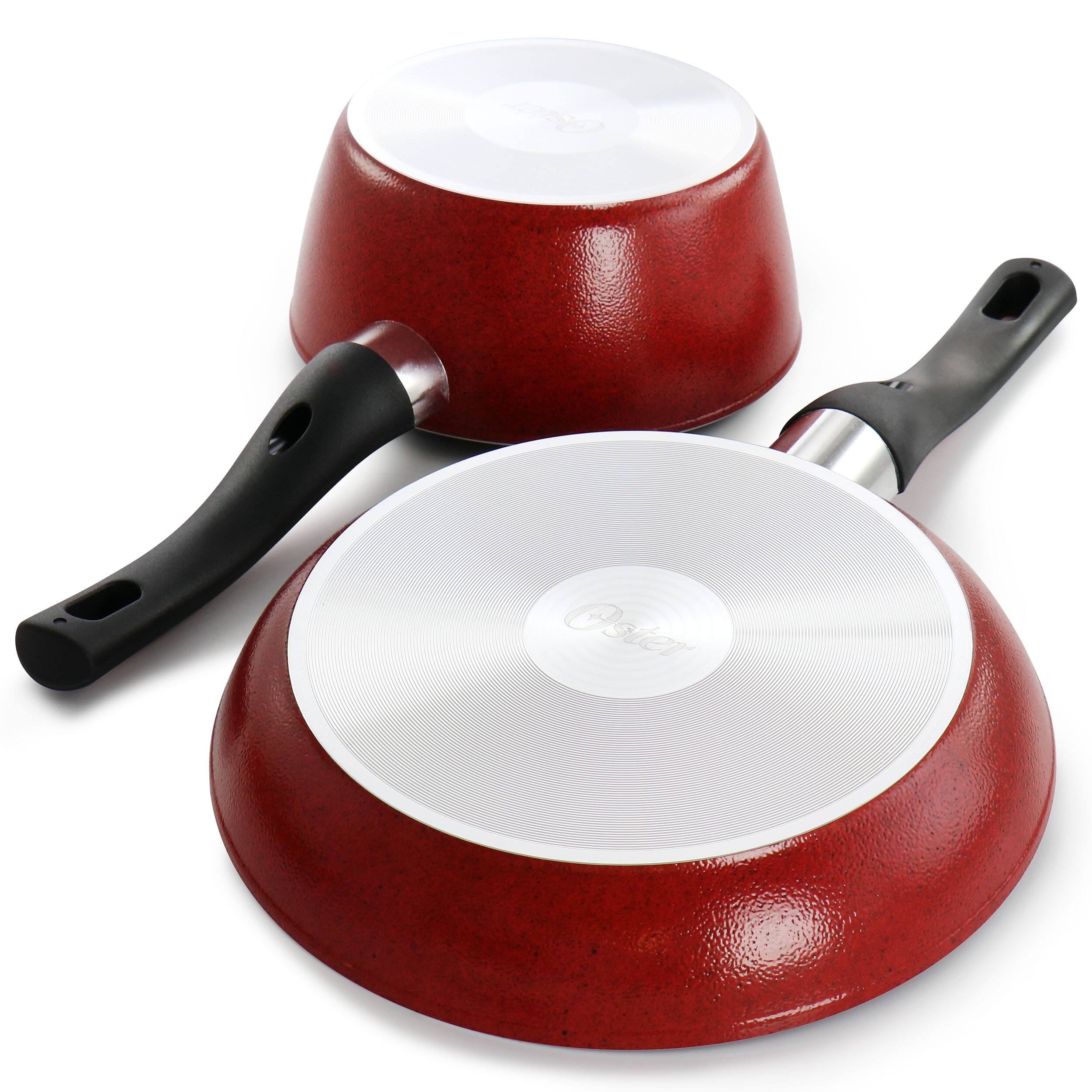 Alt View 5. Gibson - Oster Claybon 7 Piece Non Stick Aluminum Cookware Set in Red - Red.