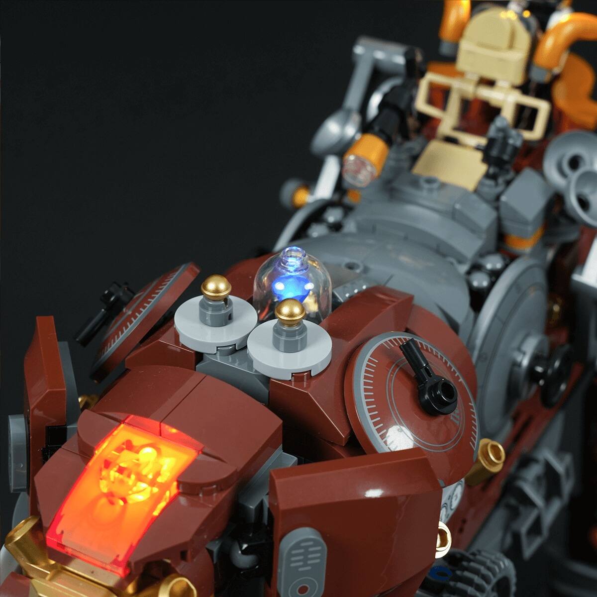Alt View 8. Lumibricks - Steampunk Mechanical Elephant Building Set, 1055-Piece Collectible Model with LED Lights for Adults 16+.