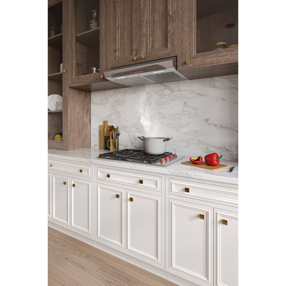 Alt View 14. Broan - Alta 30-Inch 640 MAX Blower CFM 0.8 Sones Stainless Steel Range Hood - Stainless Steel.