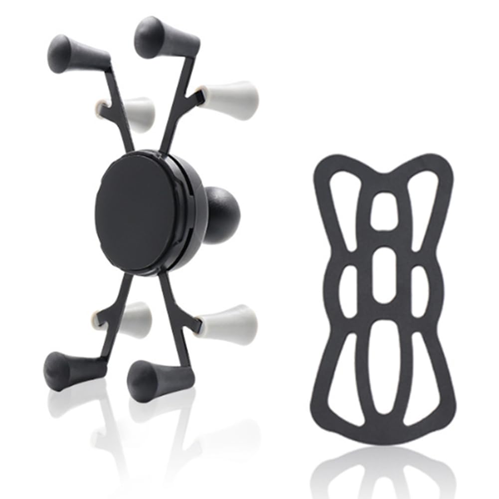 Front. TECH SAFARI - Phone Holder With B Size 1"" Ball Mount Handlebar Compatible Ram And Systems Double Socket Arm Black - Default.