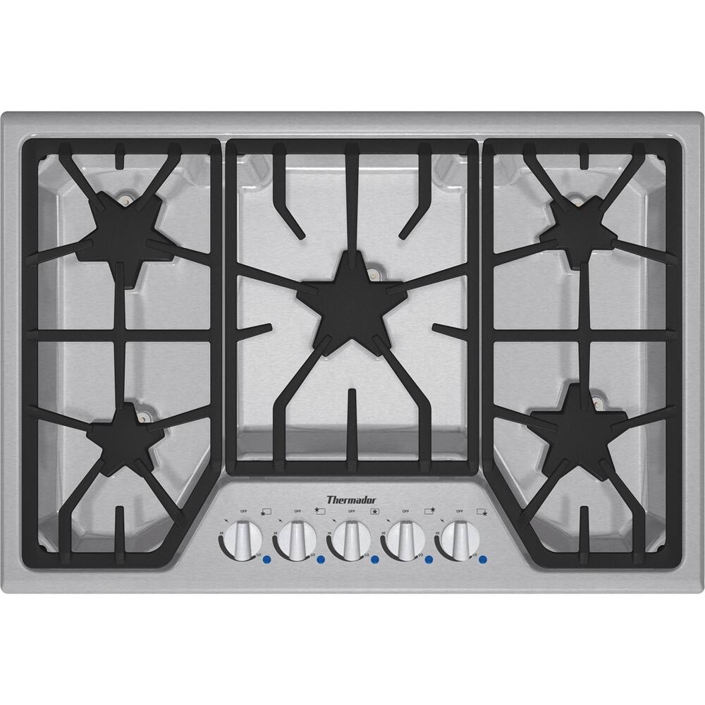 Front. Thermador - MASTERPIECE SERIES 30" Gas Cooktop - Stainless Steel.