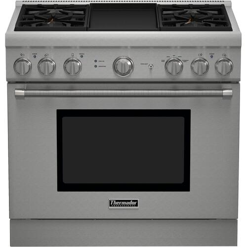 Thermador - 5.0 Cu. Ft. Self-Cleaning Freestanding Gas Convection Range - Silver