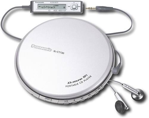 Front Standard. Panasonic - Portable CD Player with MP3 CD Playback - White.