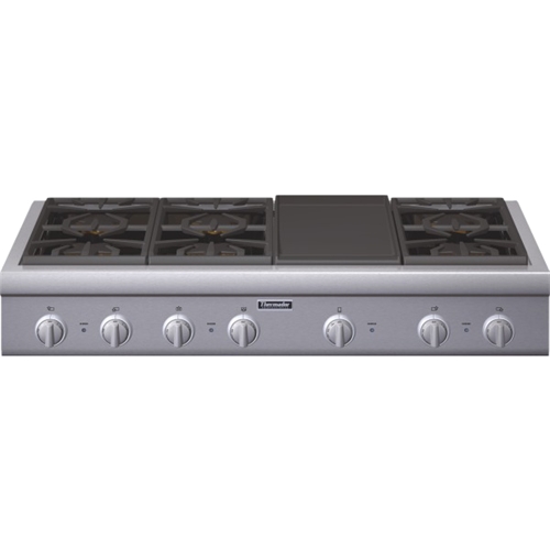 Thermador Professional 48 Built-In Gas Cooktop with 6 Burners and Grill –  Liquid Propane Convertible Silver PCG486WL - Best Buy