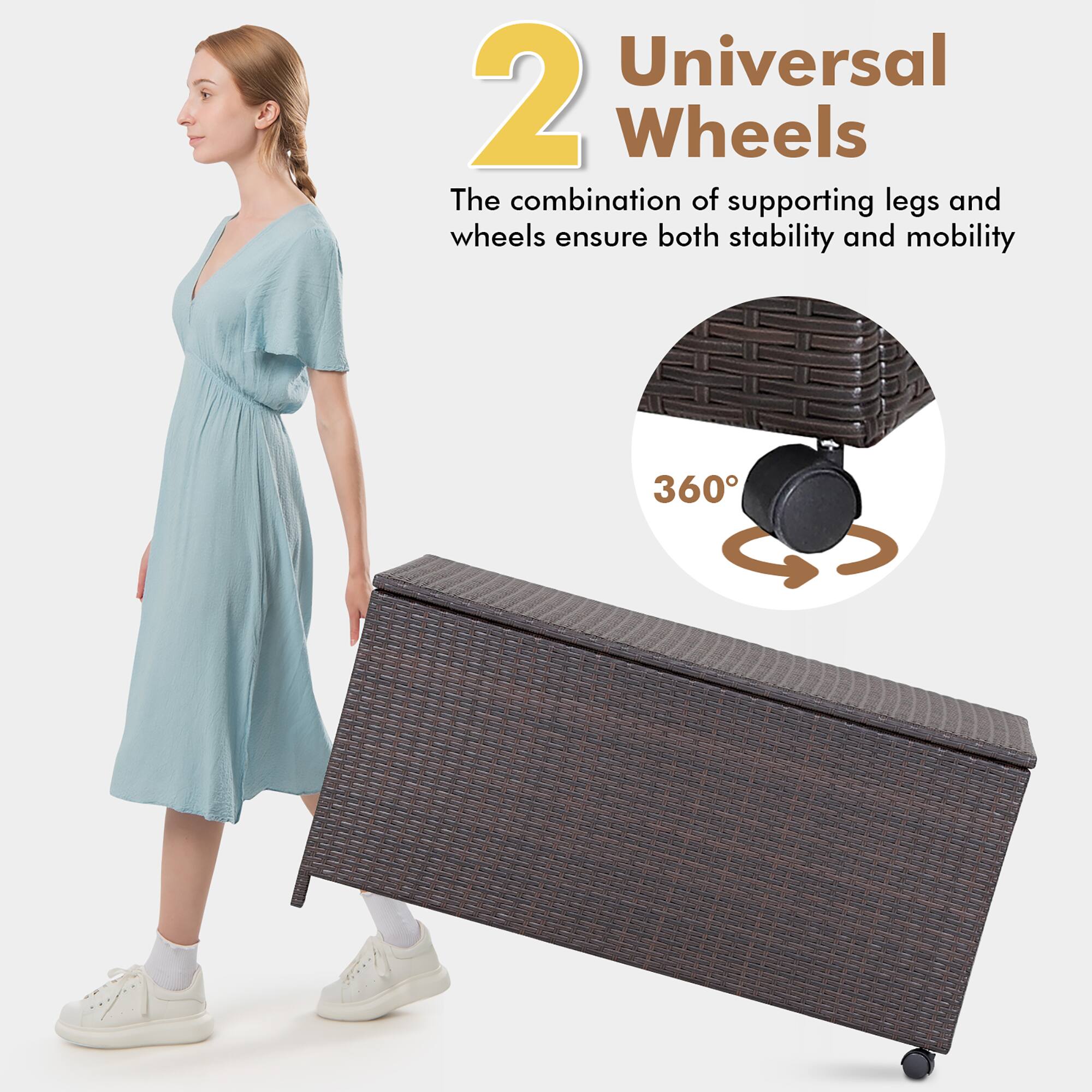 2 Universal Wheels

The combination of supporting legs and wheels ensure both stability and mobility

360°