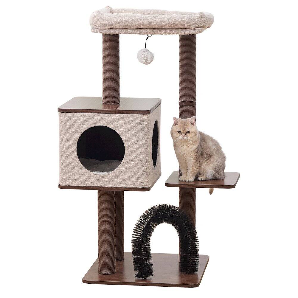 Front. PetPals - Elevate 2.0 Cat Tree - Brown.