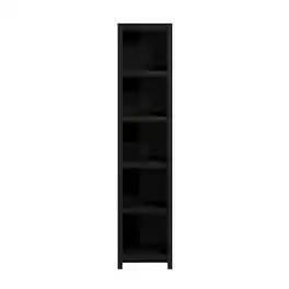 Prepac - Moda 80" Tall 5-Tier Narrow Bookcase with 5 Shelves - Black