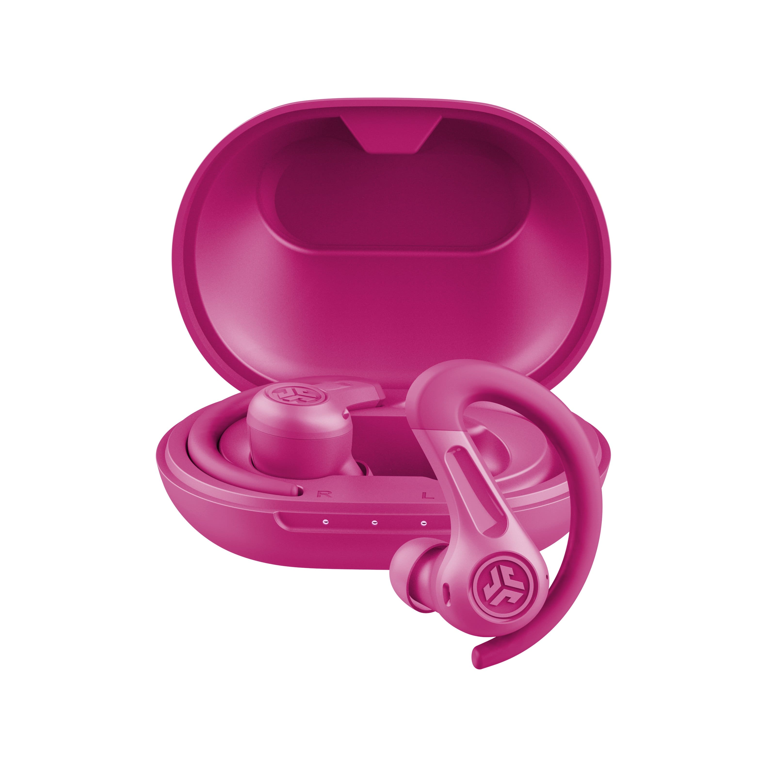 Front. JLab - JBuds Sport ANC 4 True Wireless Earbuds - Pink.