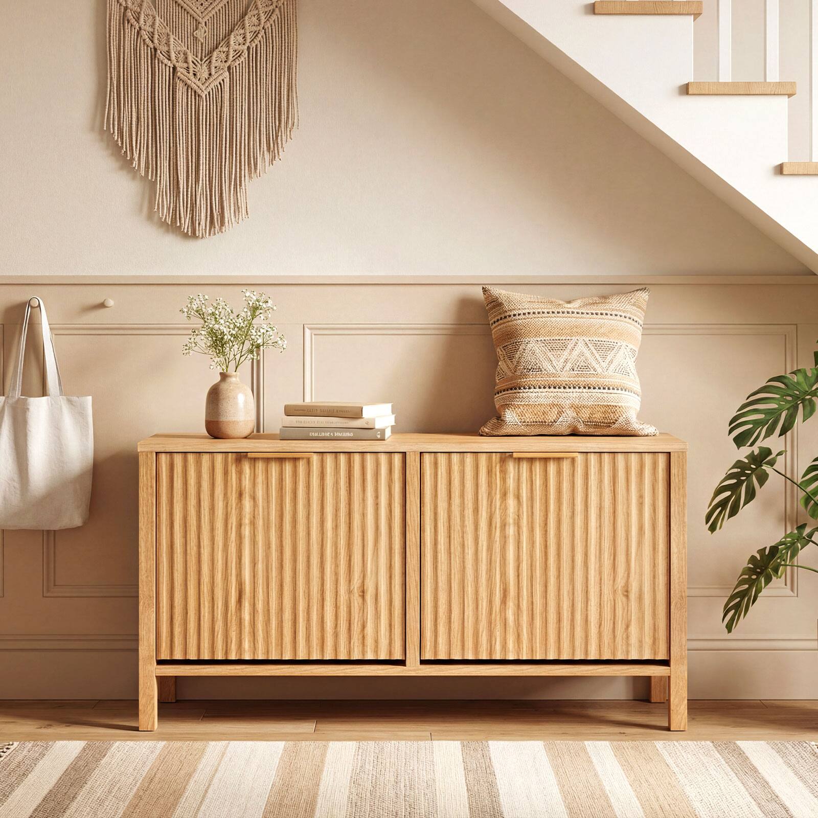 Alt View 3. Gymax - Gymax Shoe Storage Bench Narrow Wooden Entryway Bench w/ 2 Flip Drawers for Hallway - Yellow.