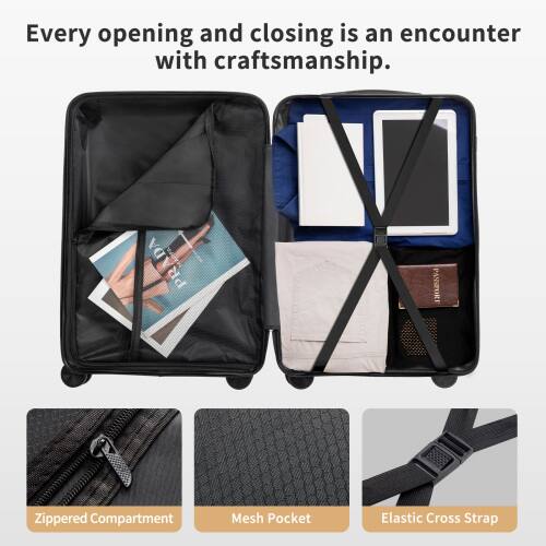 Every opening and closing is an encounter with craftsmanship.

E PASSPORT Zippered Compartment Mesh Pocket Elastic Cross Strap