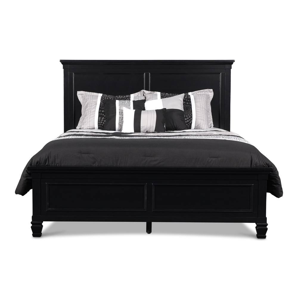 Alt View 1. New Classic Furniture - Furniture Tamarack Contemporary Solid Wood 5/0 Q Panel Bed in Black - Black.