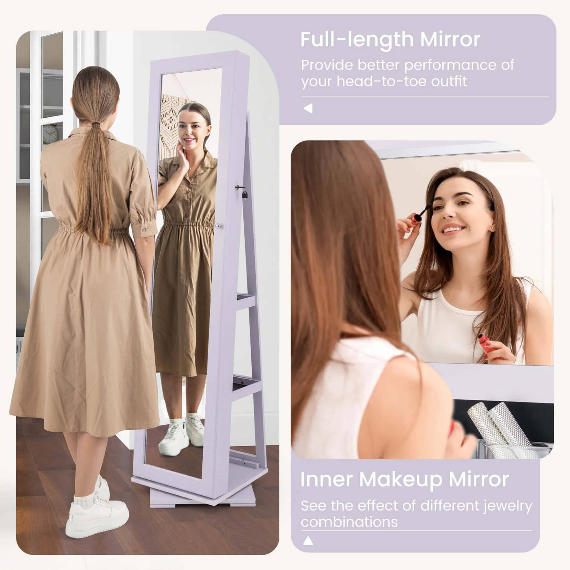 Full-length Mirror  
Provide better performance of your head-to-toe outfit  

Inner Makeup Mirror  
See the effect of different jewelry combinations