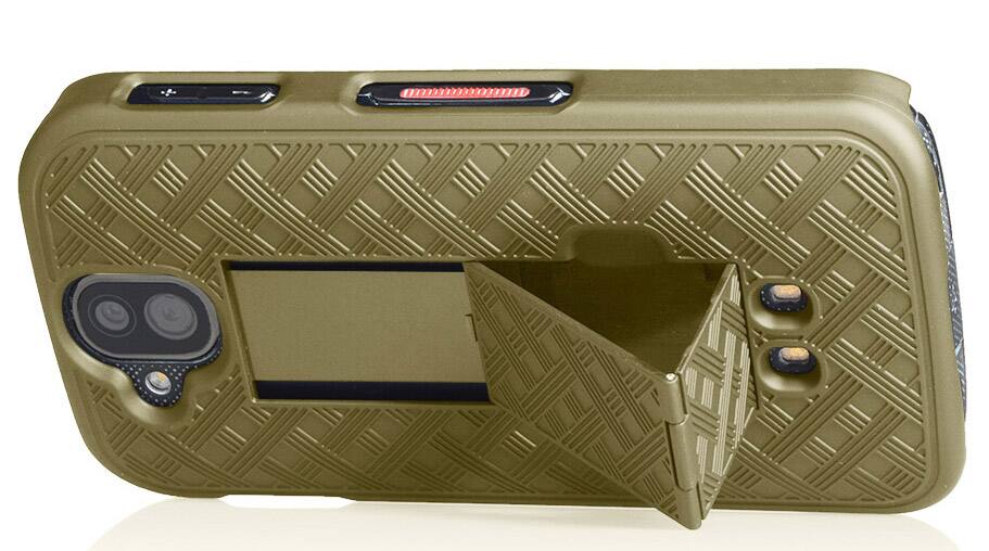 Alt View 4. Nakedcellphone - Case with Stand and Belt Clip Holster for Kyocera DuraForce Pro - Gold.