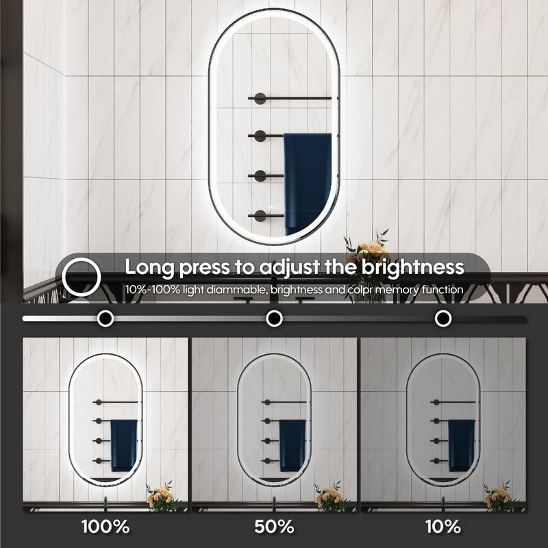 Long press to adjust the brightness 10%-100% light dimmable, brightness and color memory function