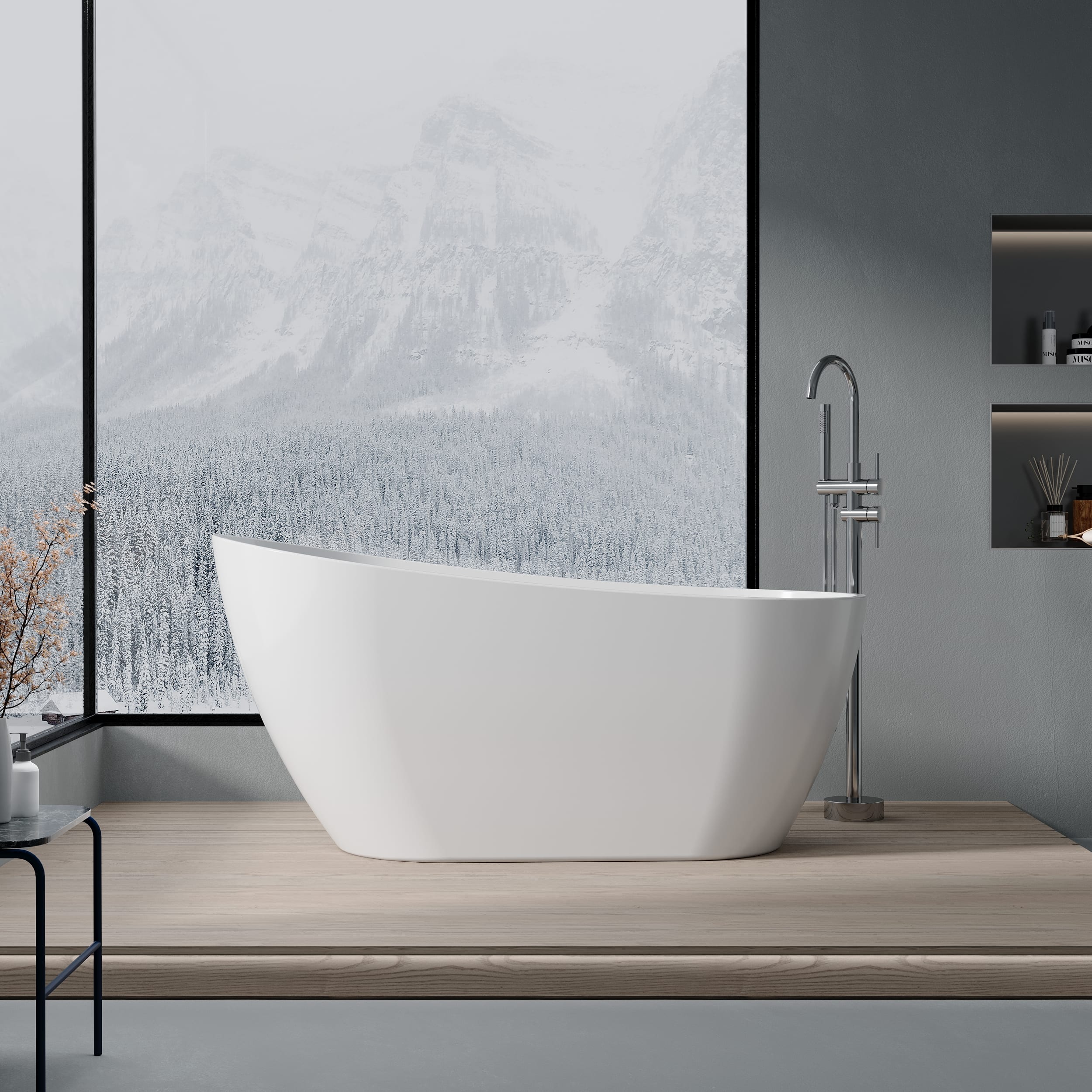 WELLFOR - Comfy 59 in. x 31 in. Pure Acrylic Flatbottom Oval Freestanding Soaking Bathtub with Drain and Overflow Included - White price history on PriceWatchPro